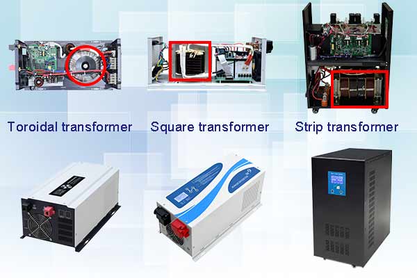 Which type of transformer is used in DC to AC converter and inverter?