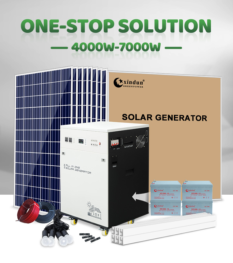 6000W Solar Panel Kit Solar Power Inverter Generator 100A Home 220V Grid  System